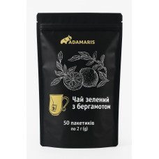Чай Adamaris "Зелений з бергамотом" 50 пакетиків