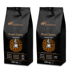 Зерновой кофе Adamaris Super Crema + Brazil Santos