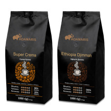 Зерновой кофе Adamaris Super Crema + Ethiopia Djimmah