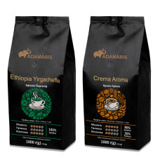 Зерновой кофе Adamaris Ethiopia Yirgacheffe + Crema Aroma