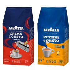 АКЦИЯ! Зерновой кофе Lavazza CREMA E GUSTO Tradizione + Lavazza CREMA E GUSTO Classico