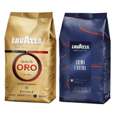 Акция! Зерновой кофе Lavazza Crema e Aroma в новой пачке+Lavazza Oro (золото)