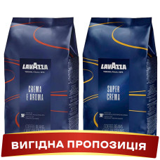 Акція! Зернова кава Lavazza Crema e Aroma у новій пачці+ Lavazza Super Crema