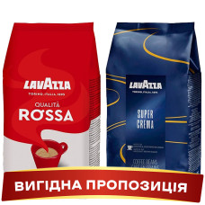 Акція! Зернова кава Lavazza Qualita Rossa+Lavazza Super Crema