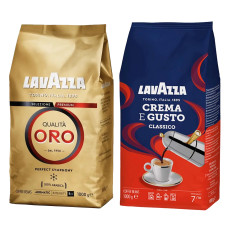 Акція! Зернова кава Lavazza CREMA E GUSTO Classico + Lavazza ORO (золота)