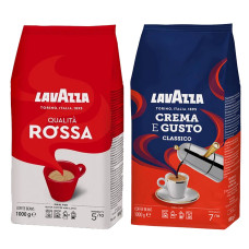 Акція! Зернова кава Lavazza CREMA E GUSTO Classico + Lavazza Quality ROSSA