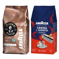 Акція! Зернова кава Lavazza CREMA E GUSTO Classico + Lavazza Tierra Selection
